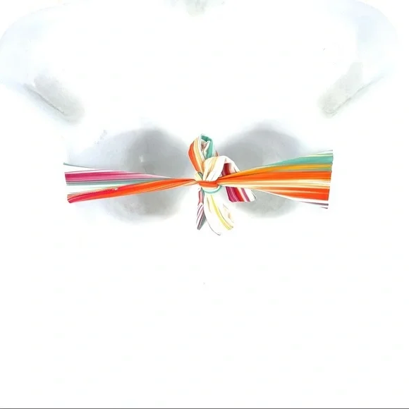 L*Space Women’s Orange Blue Bikini Top - Picture 3 of 8